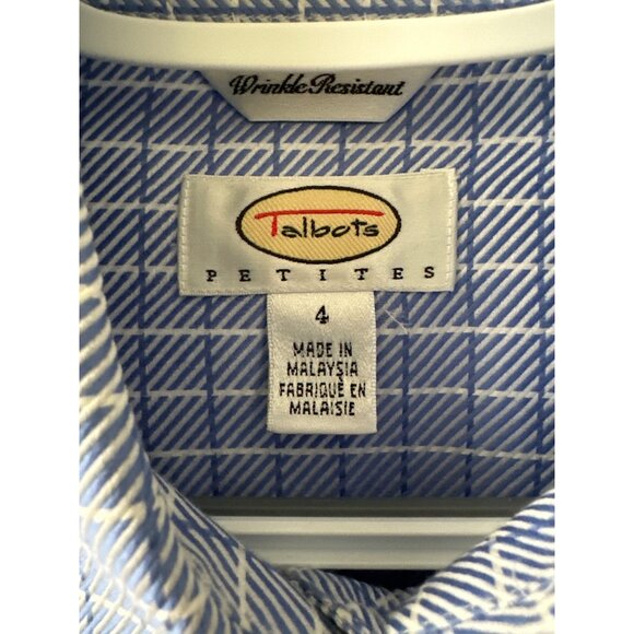 Talbots Petites Wrinkle Resistant Cotton Button-Down Shirt - Size 4 - Picture 3 of 4